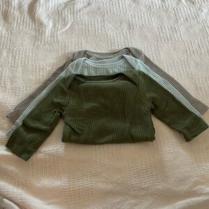 Baby 3pk Long Sleeve Waffle Bodysuit - Cloud Island